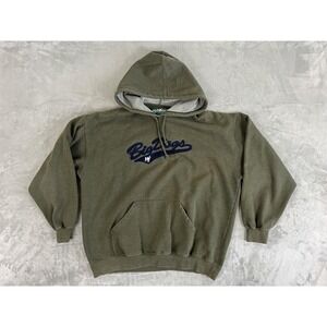 Big Dogs Hoodie Mens 2XL Green Pullover Embroidered Vintage Style Sherpa Lined